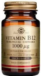 Solgar Vitamin B12 1000 mg Συμπλήρωμα Διατροφής με Βιταμίνη  B12, 100 Μασώμενα Δισκία