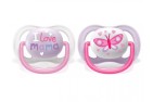 Philips Avent Ultra Air Ορθοδοντική Πιπίλα Σιλικόνης I Love Mama 0-6m 2τμχ
