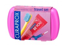 Curaprox Travel Set (Ροζ)Στοματικής Υγιεινής για Ταξίδι