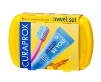Curaprox Travel Set (Κίτρινο )Στοματικής Υγιεινής για Ταξίδι