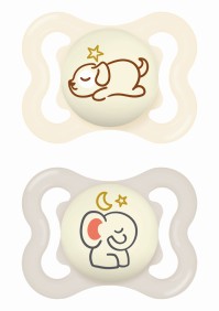 Mam Supreme Night Unisex Πιπίλα Σιλικόνης με Θηλή Skinsoft 148SUc για  2-6 μηνών Μπεζ, 2τμχ