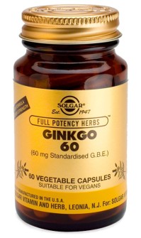 Solgar Ginkgo Biloba 60mg Συμπλήρωμα Διατροφής για Τόνωση & Ενίσχυση Μνήμης - Ιδανικό για Περιπτώσεις Γεροντικής Άνοιας, 60veg.caps