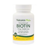 Natures Plus Biotin 10mg Συμπλήρωμα Διατροφής για την Ενίσχυση των Μαλλιών 90 Ταμπλέτες