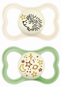 Mam Supreme Night Unisex Πιπίλα Σιλικόνης με Θηλή Skinsoft 248SUc για 6-16 μηνών Μπεζ, 2τμχ