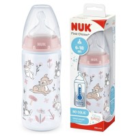 Nuk Πλαστικό Μπιμπερό First Choice Plus Bambi Temperature Control Κατά των Κολικών με Θηλή Σιλικόνης 300ml για 6-18