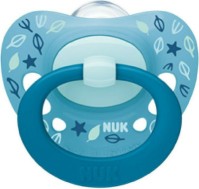 Nuk Ορθοδοντική Πιπίλα Σιλικόνης για 18-36 μηνών Signature με Θήκη Φυλλαράκια Σιέλ*