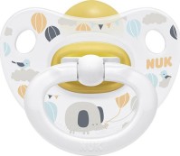 Nuk Happy Kids Ορθοδοντική Πιπίλα Latex με Κρίκο για 0-6m+ με κρίκο [10.726.055]  Λευκό* 1 Τεμάχιο