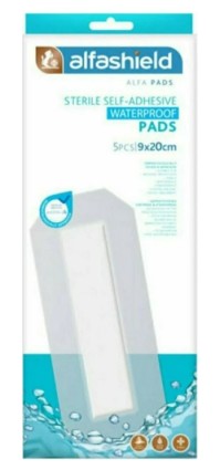 Alfashield Αποστειρωμένο Αυτοκόλλητο Αδιάβροχο Επίθεμα 9cmX20cm, 5τμχ