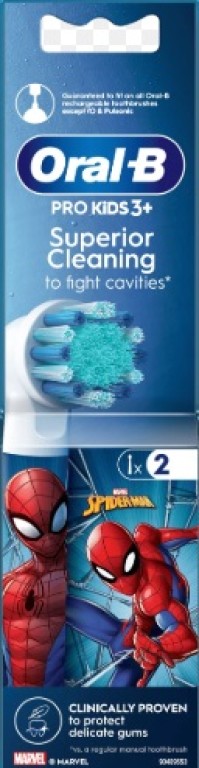 Oral-B Pro Kids Spiderman Ανταλλακτικές Κεφαλές Ηλεκτρικής Οδοντόβουρτσας για 3m+ 2τμχ