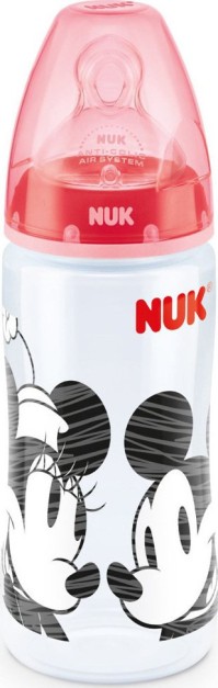 Nuk First Choice Mickey Μπιμπερό Πολυπροπυλενίου (PP) με Θηλή Σιλικόνης Μεσαίας Οπής, Κόκκινο από 6 μηνών, 300ml