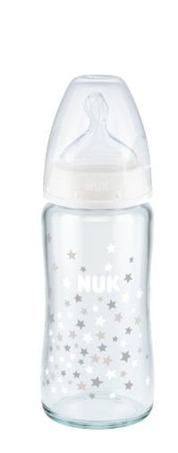 Nuk First Choice+ Γυάλινο Μπιμπερό Με Θηλή Σιλικόνης 0-6m+ Σε Διάφορους Χρωματισμούς 240ml [10.745.068]