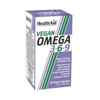 Health Aid Vegan Vegan Omega 3-6-9 Ακόρεστα Λιπαρά Οξέα, Ιδανικά Για Αυστηρά Χορτοφάγους, 60caps