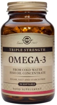 Solgar Omega 3 Triple Strength Συμπλήρωμα Διατροφής με Ωμέγα 3 Λιπαρά Οξέα 50 Μαλακές Κάψουλες