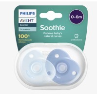 Philips Avent Πιπίλα Soothie 0-6 μηνών+ ΜΠΛΕ (2 τεμάχια)