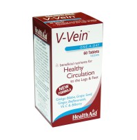 Health Aid Vegan V-Vein Συμπλήρωμα Διατροφής με Βότανα, Βιοφλαβονοειδή & Βιταμίνες για Υγιές Κυκλοφορικό των Άκρων 60 Ταμπλέτες