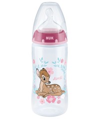 Nuk Disney Classics First Choice Plus Μπιμπερό Ροζ με Θηλή Σιλικόνη & Ένδειξη Θερμοκρασίας 300ml