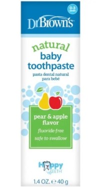 Dr. Browns Βρεφική Οδοντόκρεμα Με Γεύση Μήλο & Αχλάδι 0-3 χρονών 40gr