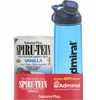 Natures Plus Πακέτο Προσφοράς Spiru-Tein High Protein Energy Meal Vanilla 480gr & Δώρο Admiral Παγούρι 750ml