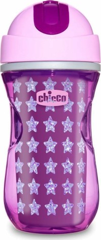 Chicco Παιδικό Ποτηράκι Sport από Πλαστικό Μωβ 266ml για 14m+