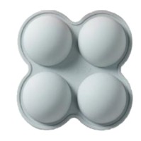 Chemco Καλούπι Σιλικόνης 4 Θέσεων για Σαπούνι σε Σχήμα Στρογγυλό Σφαιρικό 16.5x16.2x3.5cm, 1τεμ