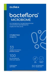 Olonea BacteFlora Microbiome Συμβιωτικό για την Εξισορρόπηση & Αποκατάσταση της Βιοποικιλότητας του Εντέρου, 30vcaps
