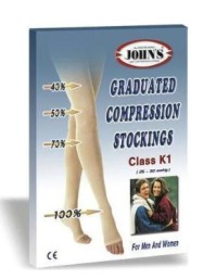 JOHNS Κάλτσες Διαβαθμισμένης Συμπίεσης Κάτω Γόνατος με Ανοικτά Δάκτυλα (Μπεζ), 1 ζευγάρι (214585)