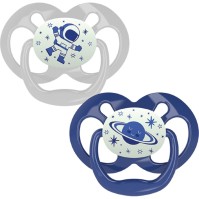 Dr. Browns Ορθοδοντική Πιπίλα Nυκτός Advantage Σιλικόνης (PA22004) Για 6-18 Μηνών, Σε Χρώμα Μπλε* 2τμχ