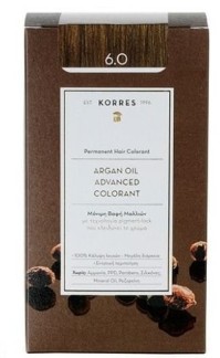 Korres Argan Oil Advanced Colorant Βαφή Μαλλιών 6.0 Ξανθό Σκούρο 50ml