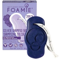 Foamie Silver Linings Shampoo Bar for Blonde & Lightened Hair Μπάρα Καθαρισμού Μαλλιών με Έλαιο Σταφυλιού για Λαμπερό Ξανθό Χωρίς Κιτρινωπούς Τόνους  80gr