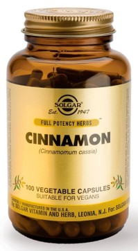 Solgar Cinnamon 500mg Συμπλήρωμα Διατροφής Με Εκχύλισμα Κανέλας, 100 Φυτικές Κάψουλες