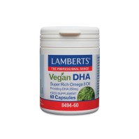 Lamberts Vegan DHA  Το Vegan DHA συμβάλλει στη διατήρηση της φυσιολογικής λειτουργίας του εγκεφάλου και της φυσιολογικής όρασης 60caps