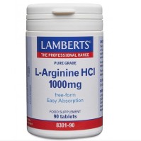 Lamberts L-Arginine HCI 1000mg Συμβάλλει στην Αντρική Γονιμότητα, 90tabs