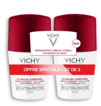 Vichy Promo Deodorant 96H Clinical Control Antiperspirant Anti-Odour Roll-On Αποσμητικό Κατά του Ιδρώτα και της κακοσμίας 2x50ml