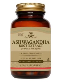 Solgar Ashwagandha Root Extract Συμπλήρωμα Διατροφής Ιδανικό για Άτομα με Στρες, Άγχος & Χρόνια Κόπωση - Τόνωση της Σεξουαλικής Υγείας & του Ανοσοποιητικού, 60veg.caps