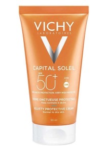 Vichy Ideal Soleil Velvety Cream SPF50+ Αντηλιακή Κρέμα Προσώπου Με Βελούδινη Υφή 50ml