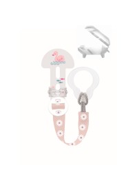 Mam Clip it! & Cover Κορδέλα Στήριξης Πιπίλας με Καπάκι Θηλής 335G Ροζ, 1τεμάχιο