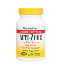 Natures Plus Acti-Zyme Συμπλήρωμα Διατροφής που Περιλαμβάνει Μεγάλο Φάσμα Πρωτεολυτικών και Άλλων Πεπτικών Ενζύμων 90veg.caps
