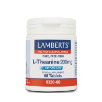Lamberts L-Theanine 200mg Αυξάνει τα Επίπεδα των GABA (νευροδιαβιβαστών) & των Κυμάτων Α στον Εγκέφαλο, 60tabs