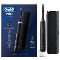 Oral-B Pro Series 3 Black Travel Edition Ηλεκτρική Οδοντόβουρτσα Μαύρη με Θήκη Ταξιδίου, 1τεμ