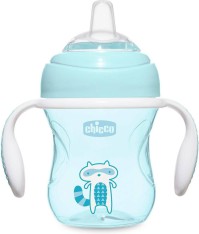 Chicco Transition Cup 4m+ Soft Silicone Glove Blue 200ml