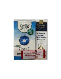 Smile Zinc +C 60 Caps & Δώρο Σπρέυ Manuka για το λαιμό που καταπραύνει  από τον πονόλαιμο και έχει αντιοξειδωτική δράση 20ml