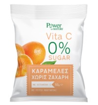 Power Health Vita C 0% Sugar Καραμέλες με Βιταμίνη C, 50g