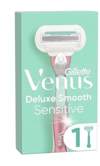 Gillette Venus 5 Deluxe Smooth Sensitive RoseGold 1 Τεμάχιο Γυναικεία Ξυριστική Μηχανή με 1 Ανταλλακτική Κεφαλή 5 Λεπίδων για Ευαίσθητη Επιδερμίδα