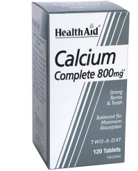HEALTH AID Calcium Complete 800mg Συμπλήρωμα Διατροφής Ασβεστίου για Υγιές Μυοσκελετικό & Νευρικό Σύστημα 120 Ταμπλέτες
