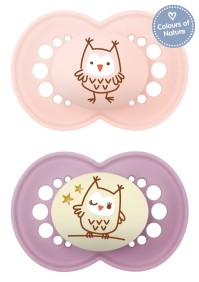 Mam Day & Night Πιπίλα Σιλικόνης 174SG για 6-16 μηνών Ροζ, 2τμχ