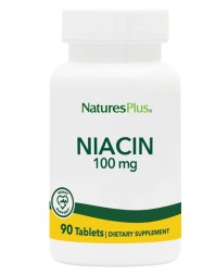 Natures Plus Niacin Νicotinic Acid-B3 100mg Συμπλήρωμα Διατροφής Για Μείωση Της Χοληστερίνης 90 ταμπλέτες