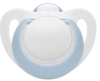 Nuk Star Ορθοδοντική Πιπίλα Σιλικόνης με Θήκη 0-6m, χρώμα μπλε* 1τμχ