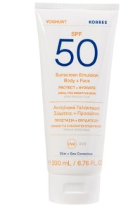Korres Yoghurt Sunscreen Emulsion Body & Face Αντηλιακό για Σώμα& Πρόσωπο SPF50, 200ml