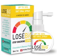 Amhes Pharma Diet Oral Spray Losebig Stop Snacking Spray Chocolate & Banana flavor, 30ml