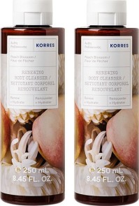 Korres 1+1 Πακέτο Προσφοράς Peach Blossom Renewing Body Cleanser, Αφρόλουτρο Gel Άνθη Ροδακινιάς 2x250ml